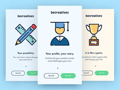 Becreatives App design illustration uidesign