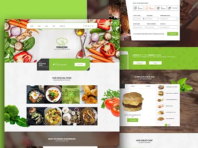 Khaizan animation design food greem resturent usabilaty website