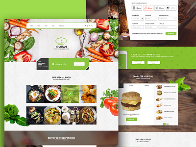 Khaizan animation design food greem resturent usabilaty website