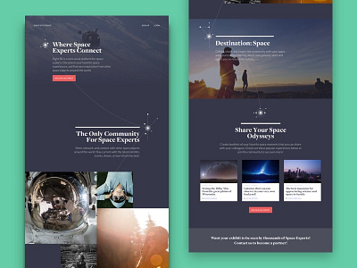 Space! dark gray marketing purple single page space ui web
