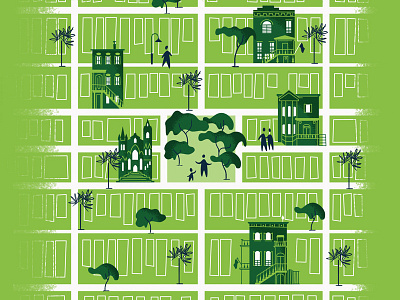 Savannah map for gear patrol magazine architecture city editorial gearpatrol georgia herb lester magazine map savannah structure trees