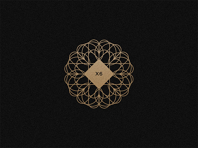 Black x6 architecture art deco brand branding geometric gold line logo logotype muralnoir or pattern