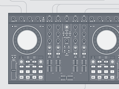 Traktor dj illustration mixer sketch traktor