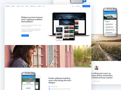 Religeo homepage landing mialszygrosz page ui ux web