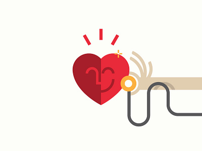 Happy Heart doctor hand happy heart illustration medical type