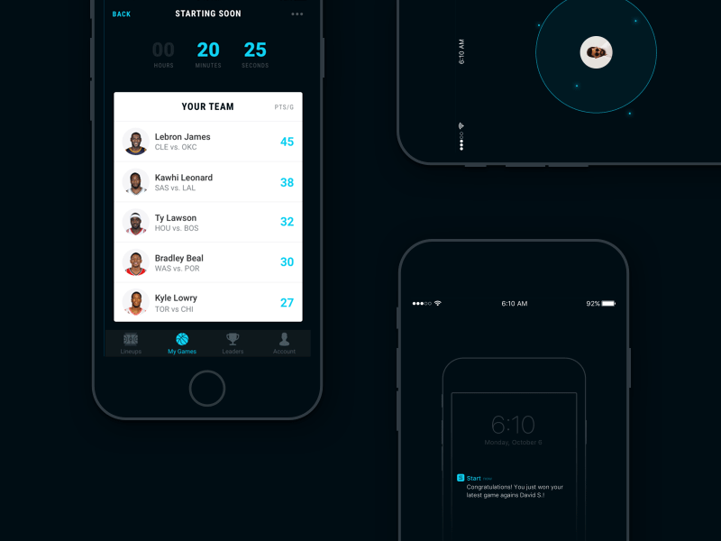 Start - Random Screens Vol.1 ales ask permission basketball cards dark ui ios dark ui ios location ios notifications lineup nesetril players strv