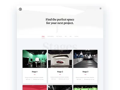 Thunder Studios - Stages agency landing page music production studio redesign studio ui ux webdesign