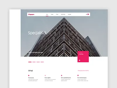 Lingopro – main page clean language school layout minimal modern page square translations ui ux web website