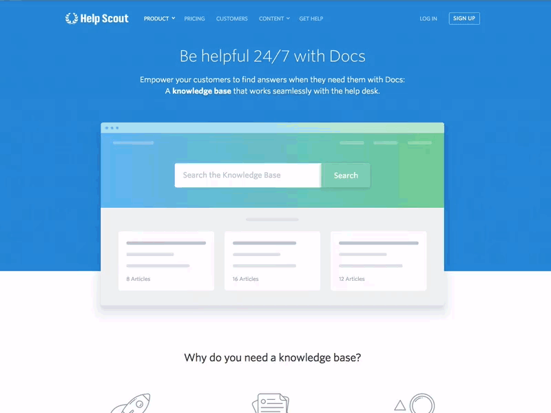 Help Scout / Knowledge Base by Seán Halpin for Help Scout on Dribbble