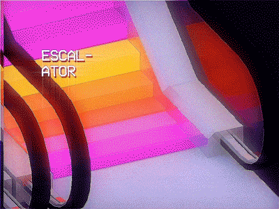 ESCALATOR 3d c4d cinema 4d color mall vhs