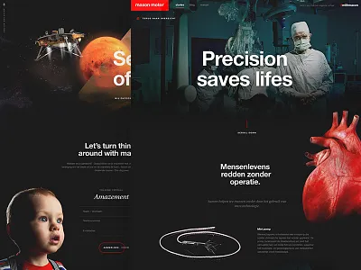 Maxon Motor Stories campaign clean design homepage