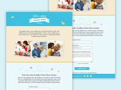 JetBlue Native Promotion desktop landing page mothers day promotion ui web