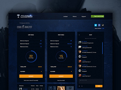 CS:GO betting website betting counter strike cs:go frontpage gambling game global homepage offensive uidesign webdesign website