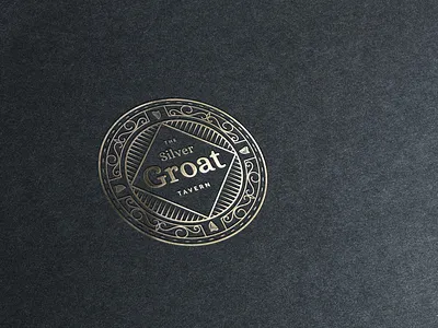 The Silver Groat Tavern - Bar logo & branding bar bar brand branding circle coin design foil gold logo luxury pub logo tavern