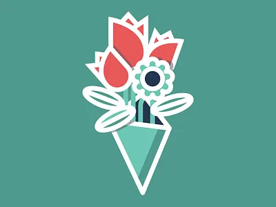 Flower Icon flat flowers icons illustration tribute