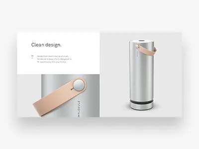 Molekule air purifier art direction character mobile molekule responsive design