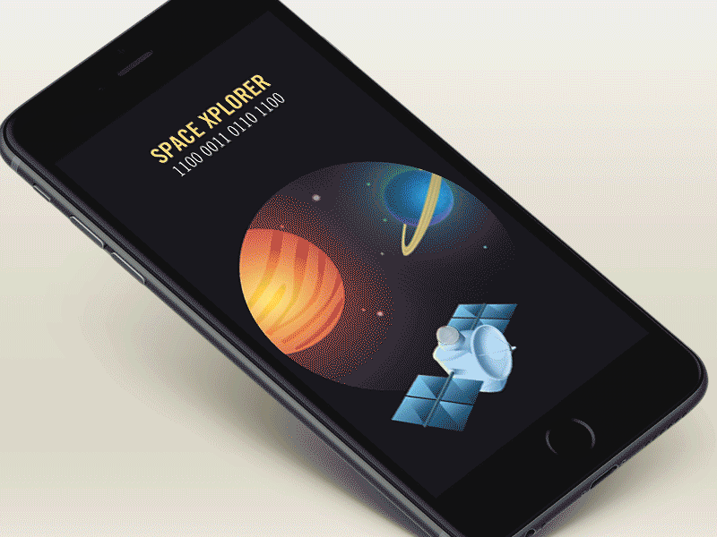 Space Test animation design fff hire illustration ios mikleo ui ux