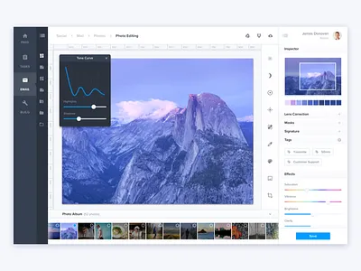Photo Editing Section dashboard edit photo editing software tools ui yosemite
