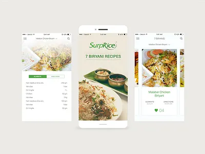 Recipe App - UI biriyani cooking recipe app ui