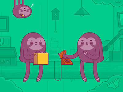 Sloths Packing Slowly animation gentle giant moving packing planet nutshell sloths