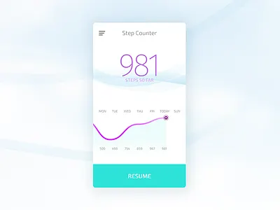 Step Counter App app clean fitness flat fresh ios light material