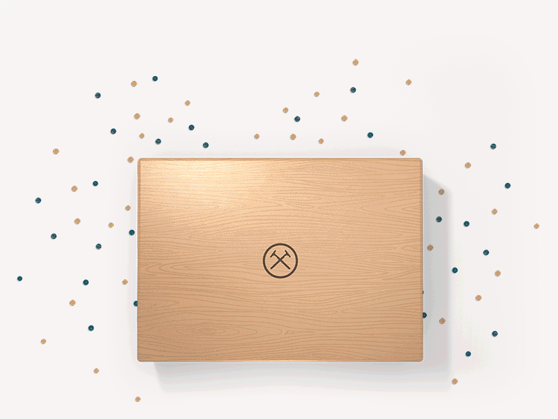Father's Day Shave Set 3d box confetti motion render