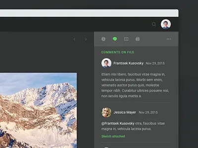 File view app board comment file flat interface item productivity project ui ux web