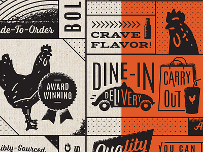 Brand Pattern chicken restaurant branding texture vector volkswagon beetle