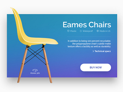 UI Chair 360 buy now chair gradient ui yellow