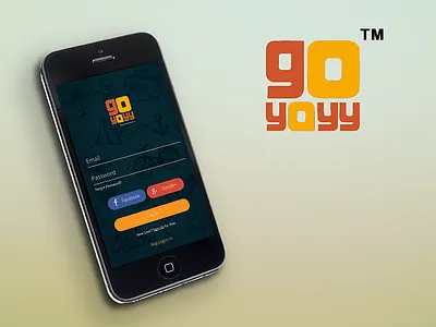 Go Yayy App login Screen adventure android app fun login mobile team travel ui ux website wip