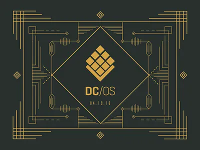 Mesosphere DC/OS Launch Party art deco card champagne deco gold illustration launch mesosphere party print