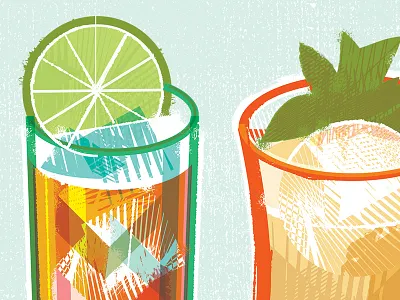 Happy Mermorial Day booze cockails editorial illustration liquor