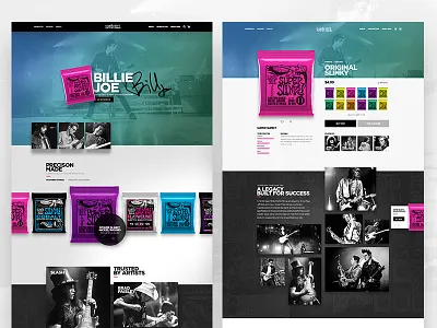 Ernieball First Concept ernieball guitar modern music musician product shadow shop strings ui ux web