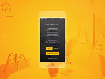 Signup (iOS App) account app ios mobile register sign up signup ui user interface