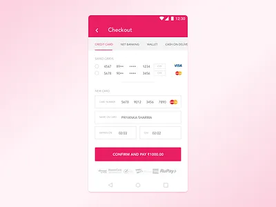 Credit Card Checkout android app checkout creditcard dailyui payment ui