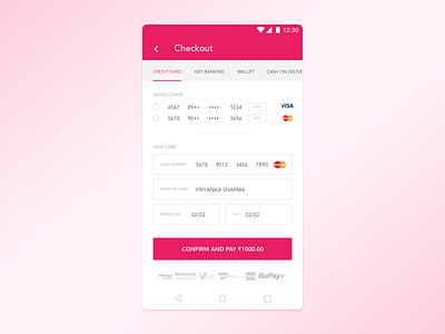 Credit Card Checkout android app checkout creditcard dailyui payment ui