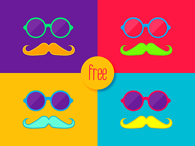 Freebie Funky Mustache eyecatchy free freebie funny vibrant