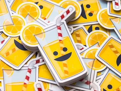 Summer Time Refreshment for Slap! Stickers colorful cute food with faces fun lemonade slap stickers sticker summer