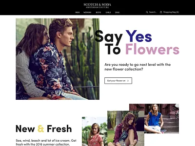 Scotch & Soda Website Concept and concept scotch soda website