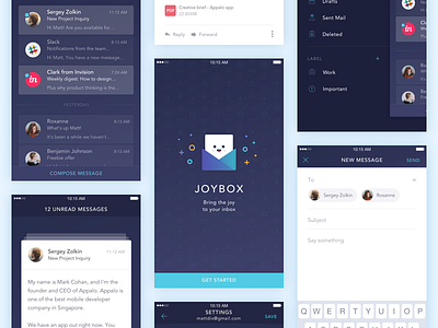 IOS Mail App Freebies app design email ios minimal mobile ui ux