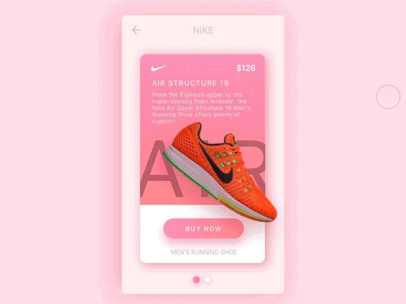 Nike UI interaction animation app ecommerce uiux gif interaction nike parallax principle sketch ui ux