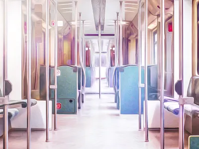 Subway animation illustration ps subway warm