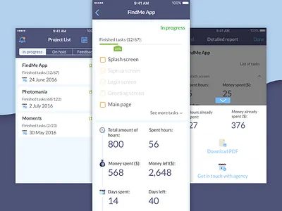 Project Viewer app calendar colors concept flat icons ios login notifications organiser task