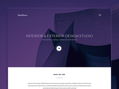 " Excellence" Landing page design app best dribbble landing material menu minimal art minimalist mockup motion music navigation onepage page ui ux web page shot template theme user user experience design user interaction