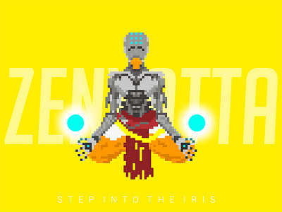 Zenyatta Pixel Art - Overwatch 8bit art blizzard character fps game healer orbs overwatch pixel study zenyatta