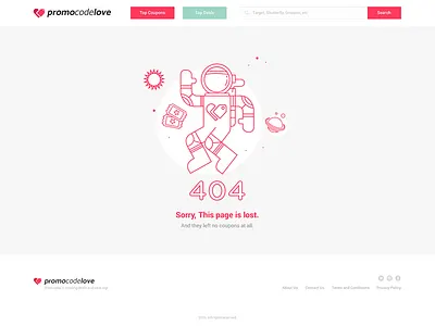 404 Not Found 404 505 clean coupon error flat html js page ui ux