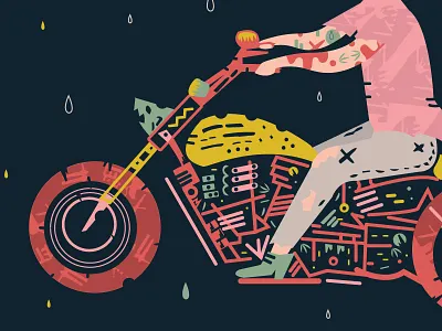 Motorcycle illustration motorcycle rain