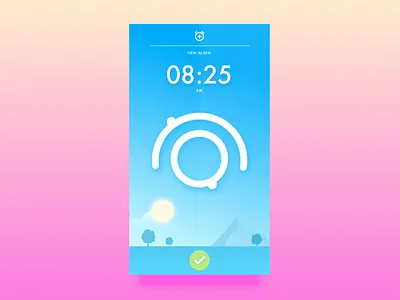 Alarm clock app alarm app card clock daily gradient sun ui wake watch weather widget