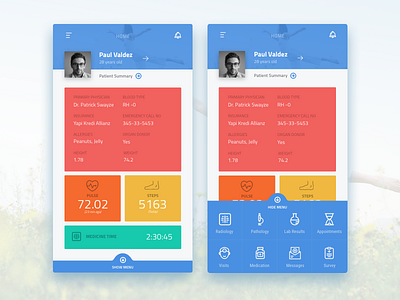Koc American Hospital App app dashboard flat app home screen health health app hospital app pulse steps