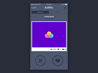 Tinder for Dribbble dark dribbble dribbble shot muted muted colors tinder